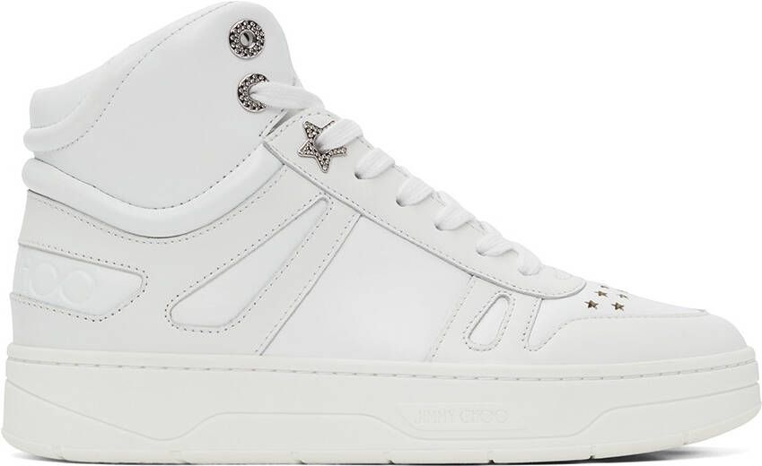 Jimmy Choo White Hawaii Hi Top F Sneakers - Picture 5