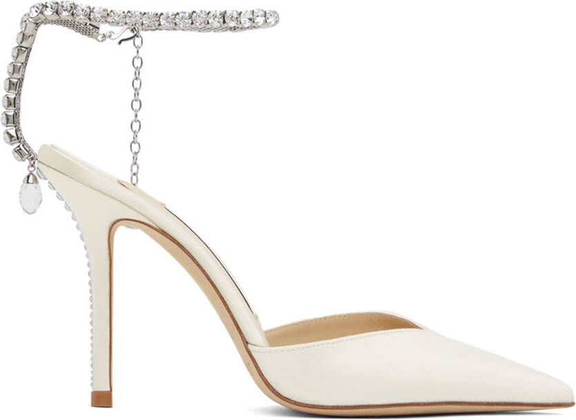 Jimmy Choo White Saeda 100 Heels - Picture 5