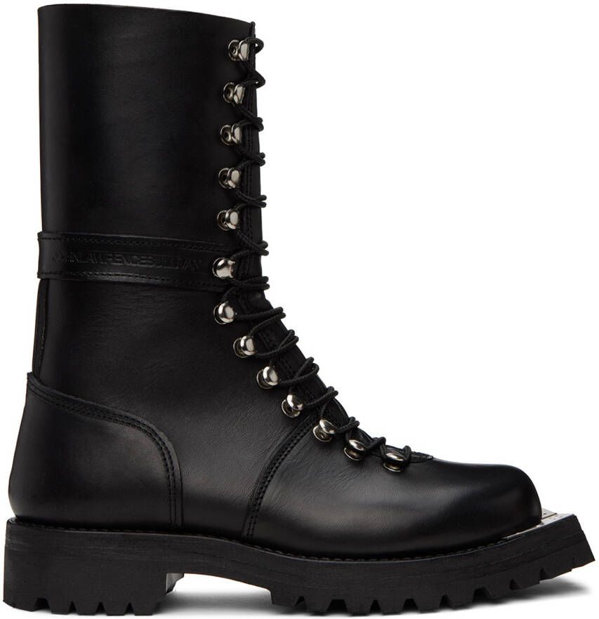 Johnlawrencesullivan Black Metal Toe Combat Boots
