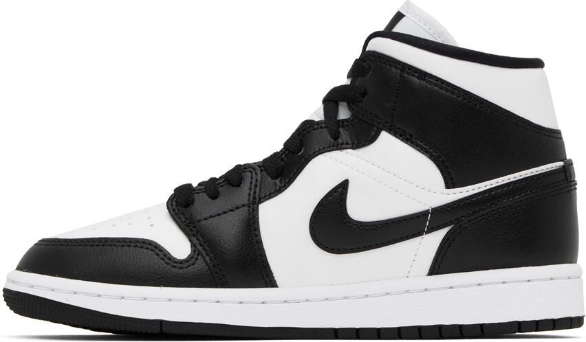 Nike Jordan Black & White Air Jordan 1 Mid Sneakers - Picture 3
