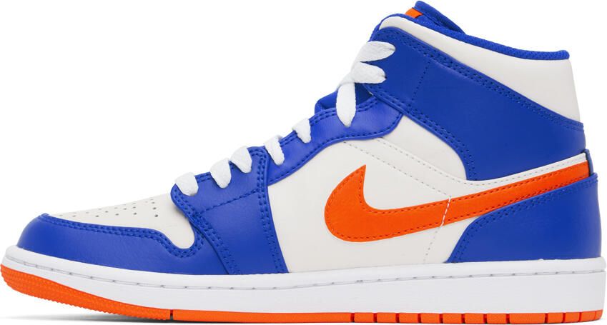 Nike Jordan Blue & White Air Jordan 1 Mid Sneakers - Picture 3
