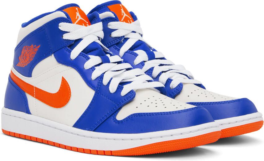 Nike Jordan Blue & White Air Jordan 1 Mid Sneakers - Picture 2
