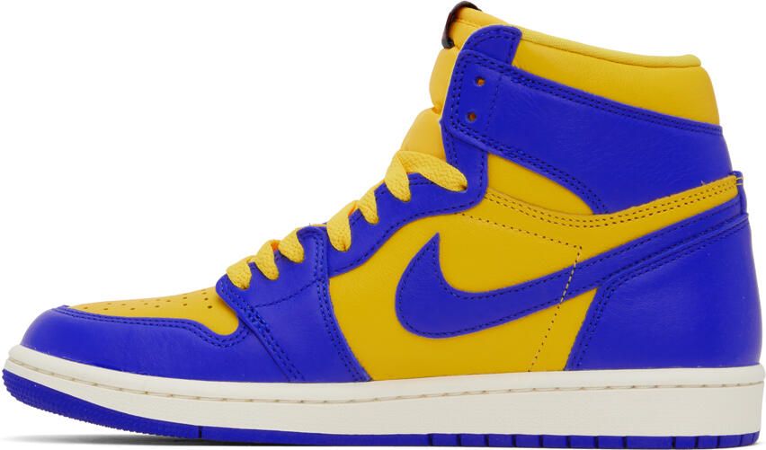 Nike Jordan Blue & Yellow Air Jordan 1 Retro Hi OG Sneakers - Picture 3