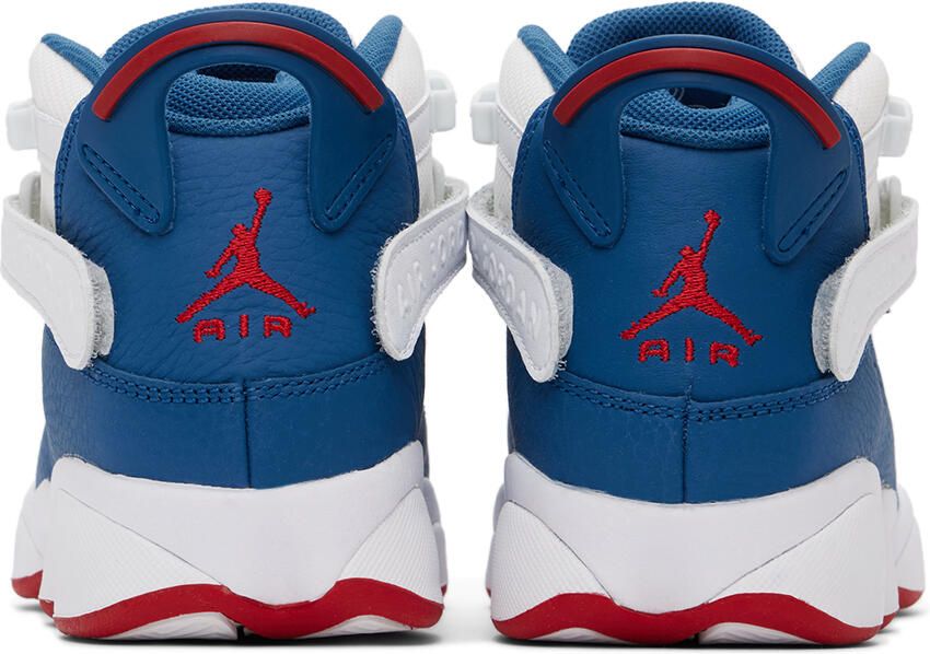 Nike Jordan Kids White & Blue Jordan 6 Rings Big Kids Sneakers