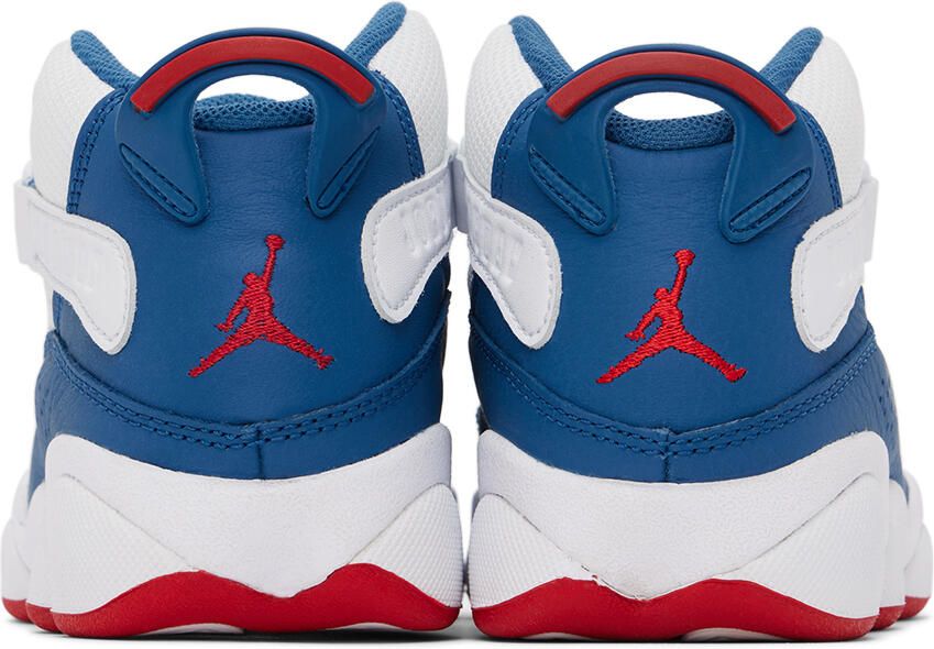 Nike Jordan Kids White & Blue Jordan 6 Rings Little Kids Sneakers