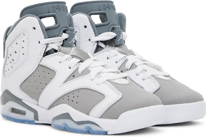 Nike Jordan Kids White & Gray Air Jordan 6 Retro Big Kids Sneakers - Picture 2