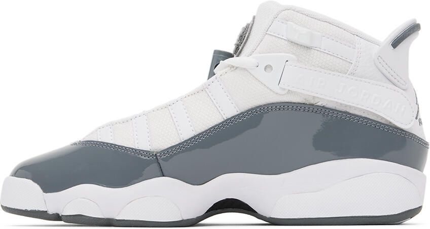 Nike Jordan Kids White & Gray Jordan 6 Rings Big Kids Sneakers - Picture 3