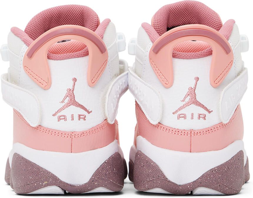 Nike Jordan Kids White & Pink Jordan 6 Rings Big Kids Sneakers