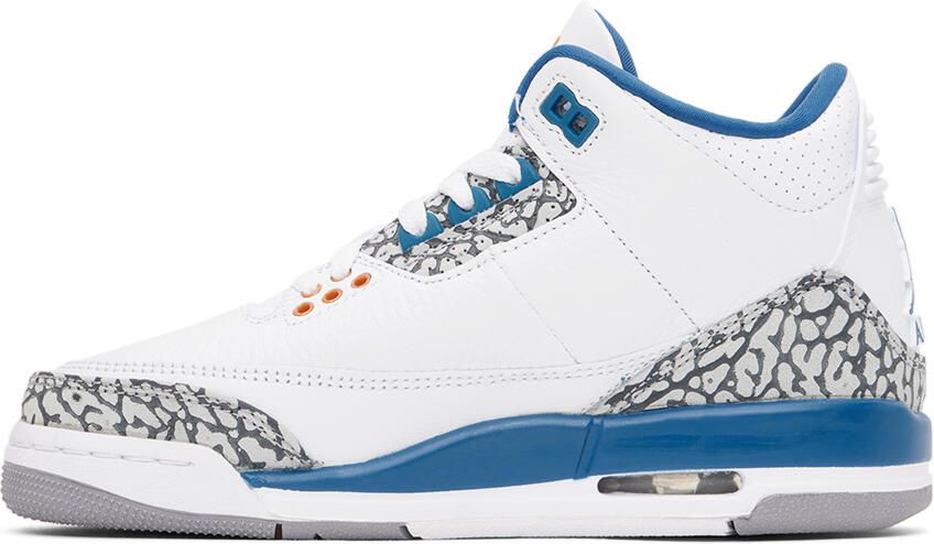 Nike Jordan Kids White Jordan 3 Retro Big Kids Sneakers - Picture 3