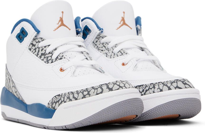Nike Jordan Kids White Jordan 3 Retro Little Kids Sneakers - Picture 2