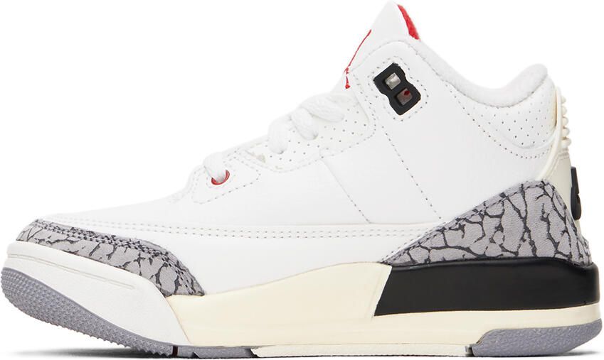 Nike Jordan Kids White Jordan 3 Retro Little Kids Sneakers - Picture 3