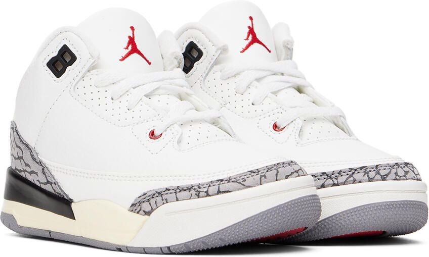 Nike Jordan Kids White Jordan 3 Retro Little Kids Sneakers - Picture 2