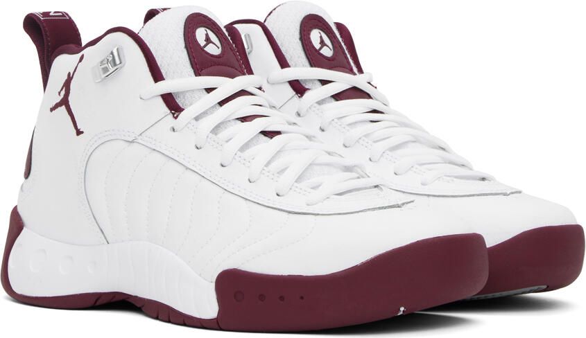 Nike Jordan White & Burgundy Jumpman Pro Sneakers - Picture 2