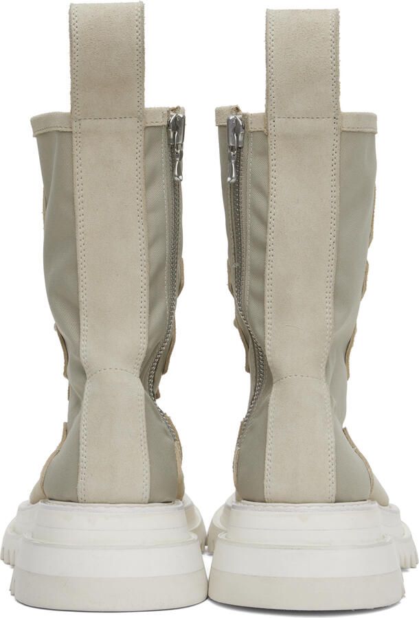 Julius Beige Lace-Up Combat Boots - Picture 3