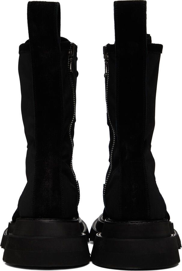 Julius Black Lace-Up Combat Boots - Picture 3