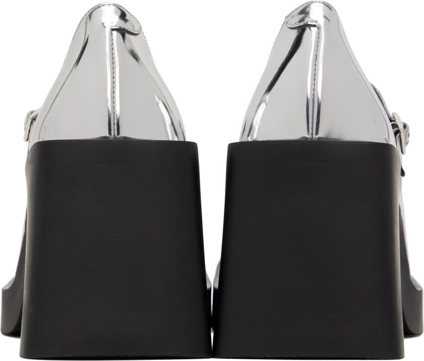 Justine Clenquet Silver Kim Mary Jane Heels