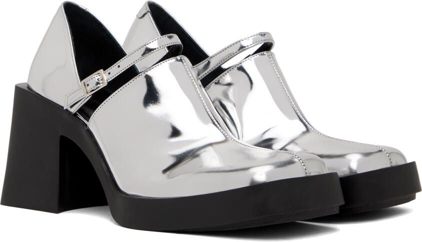 Justine Clenquet Silver Kim Mary Jane Heels - Picture 2