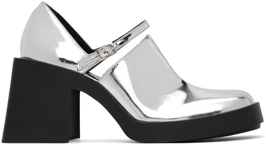Justine Clenquet Silver Kim Mary Jane Heels - Picture 5