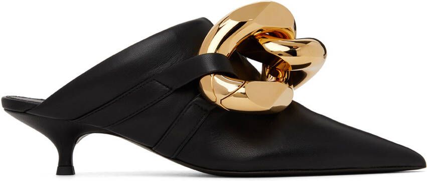 JW Anderson Black Chain Kitten Mules - Picture 5