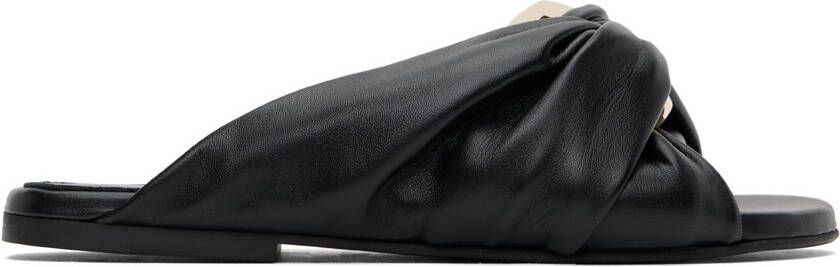 JW Anderson Black Chain Twist Flat Sandals - Picture 5
