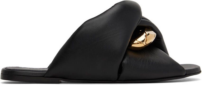 JW Anderson Black Chain Twist Sandals - Picture 5