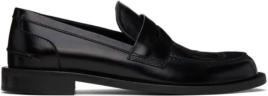 JW Anderson Black Leather Moccasin Loafers - Picture 5