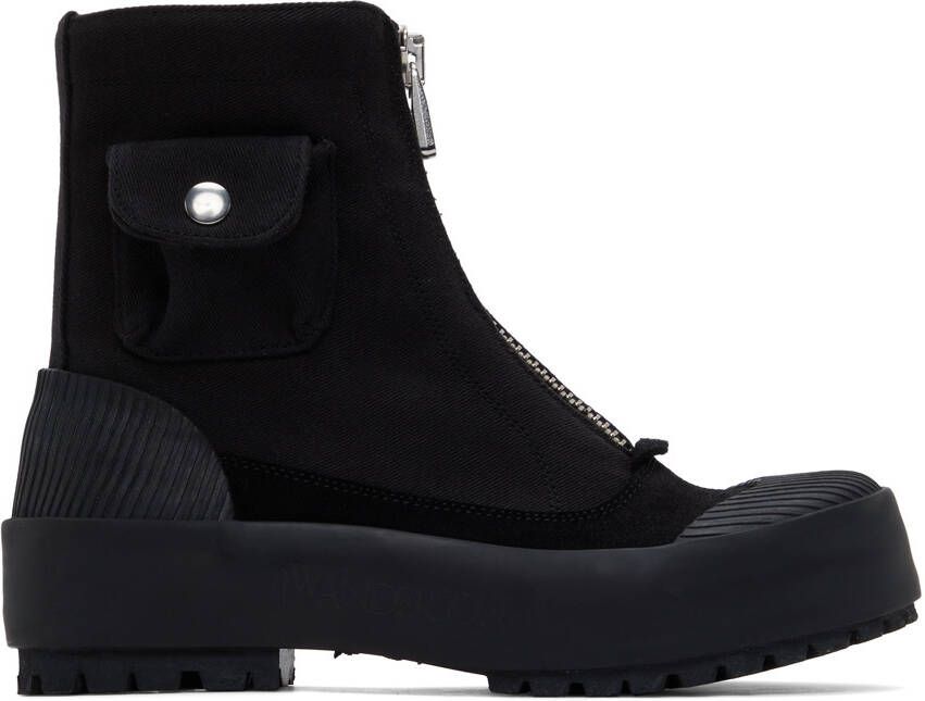 JW Anderson Black Zippered Duck Boots - Picture 5