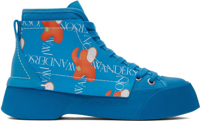 JW Anderson Blue Layered High-Top Sneakers - Picture 5
