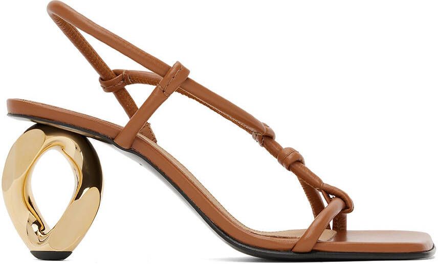 JW Anderson Brown Chain Heeled Sandals - Picture 4