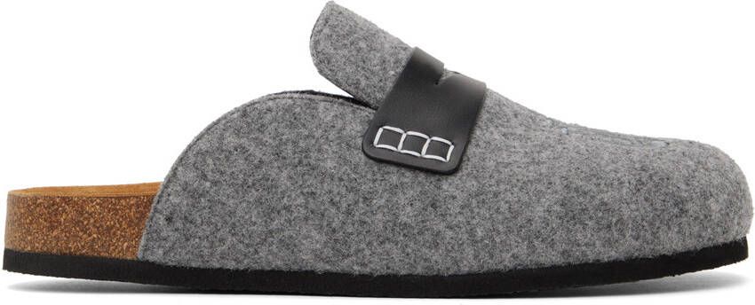 JW Anderson Gray Embroidered Clogs - Picture 5