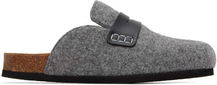 JW Anderson Gray Embroidered Mules - Picture 5