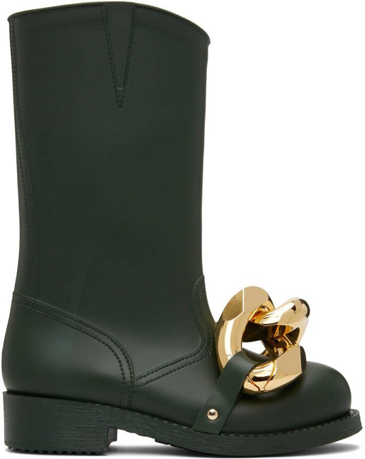 JW Anderson Green High Chain Rubber Boots