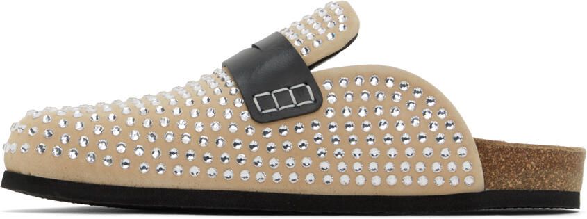 JW Anderson Beige Crystal Loafers - Picture 4