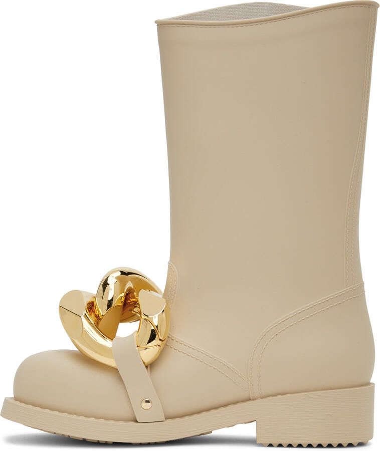 JW Anderson Beige High Chain Rubber Boots