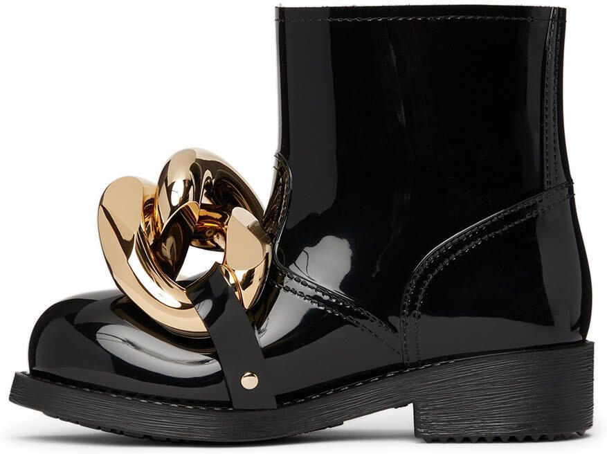JW Anderson Black Chain Rubber Boots - Picture 3