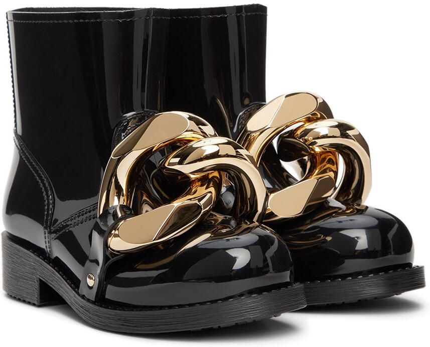 JW Anderson Black Chain Rubber Boots - Picture 2