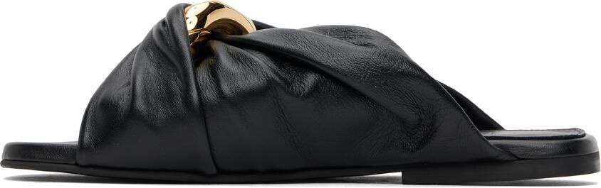JW Anderson Black Chain Twist Flat Sandals - Picture 4