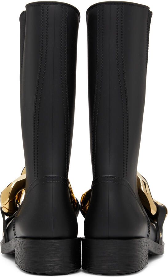 JW Anderson Black High Chain Rubber Boots - Picture 3