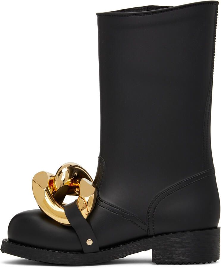 JW Anderson Black High Chain Rubber Boots