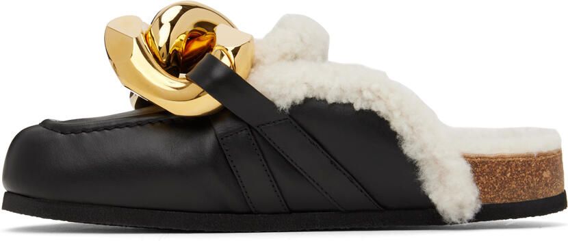 JW Anderson Black Sherpa Chain Mules - Picture 3