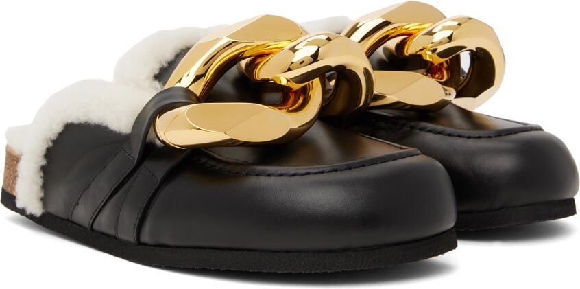 JW Anderson Black Sherpa Chain Mules - Picture 2