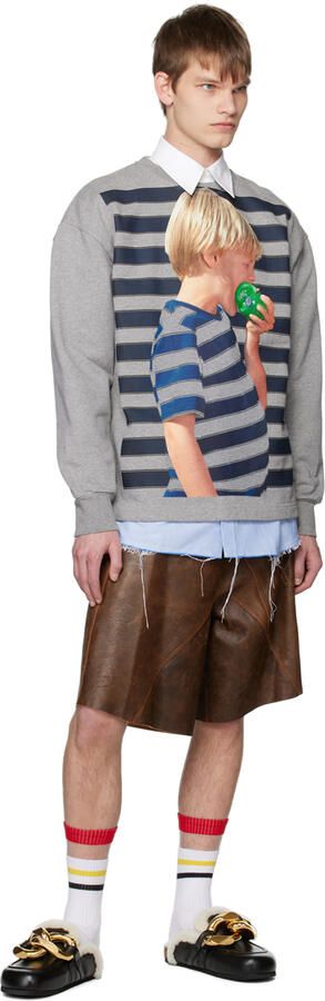 JW Anderson Black Sherpa Chain Mules - Picture 4