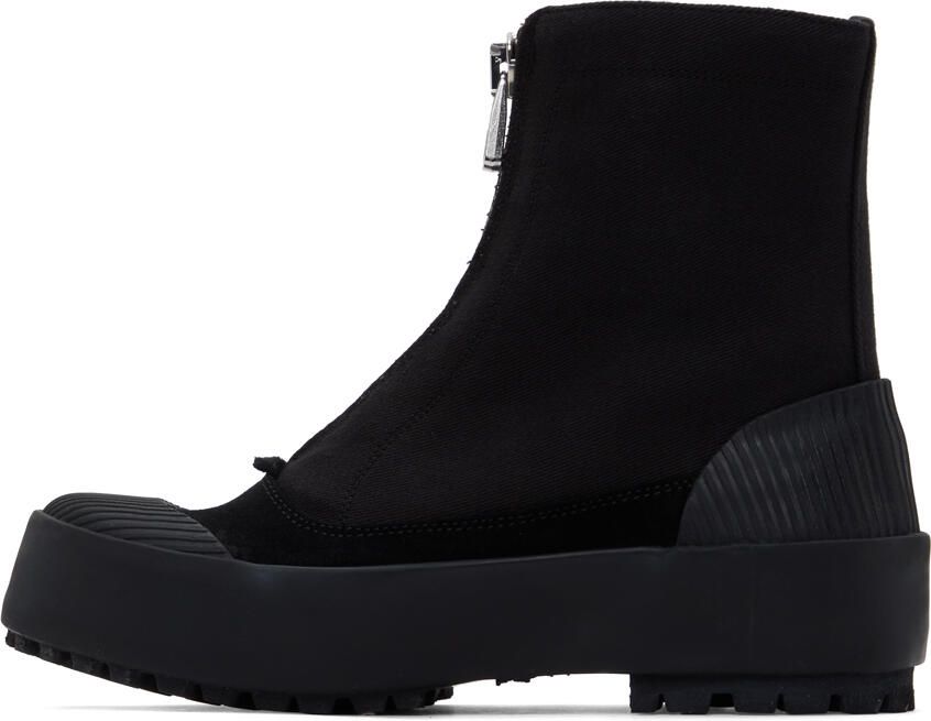 JW Anderson Black Zippered Duck Boots - Picture 3