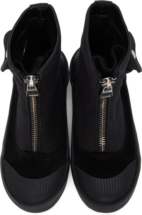 JW Anderson Black Zippered Duck Boots - Picture 4