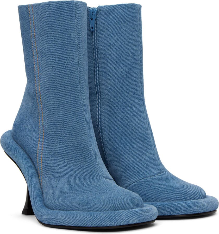 JW Anderson Blue Bumper-Tube Heel Ankle Boots