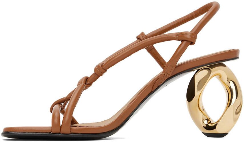 JW Anderson Brown Chain Heeled Sandals - Picture 3