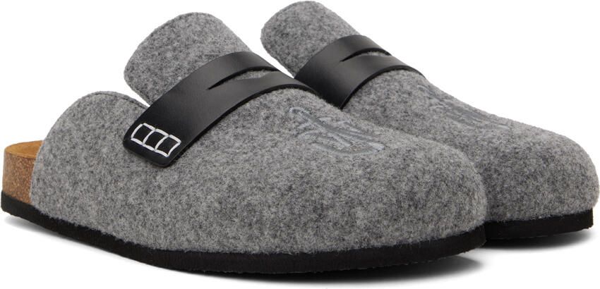 JW Anderson Gray Embroidered Clogs - Picture 2