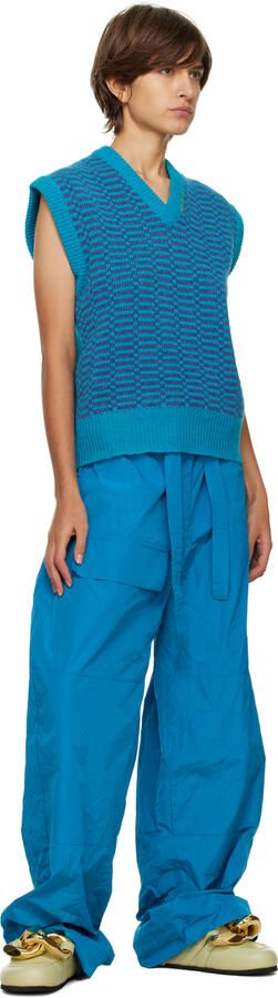 JW Anderson Green Faux-Fur Chain Slides - Picture 4