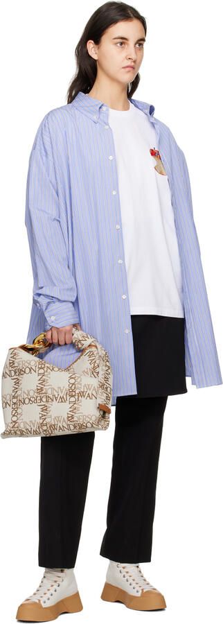 JW Anderson White & Tan High Top Sneakers - Picture 4