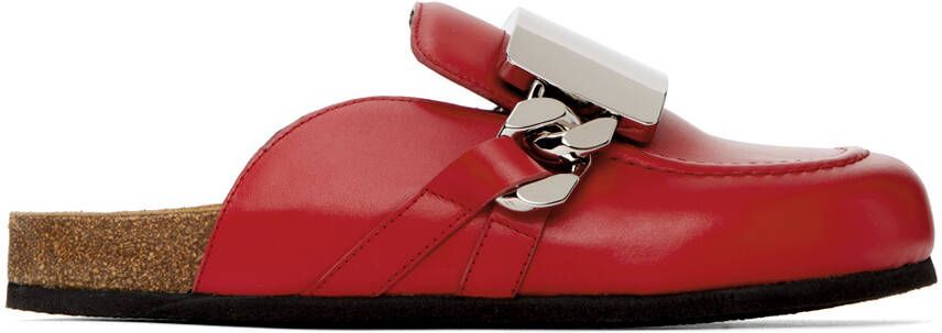 JW Anderson Red Gourmet Chain Mules - Picture 5